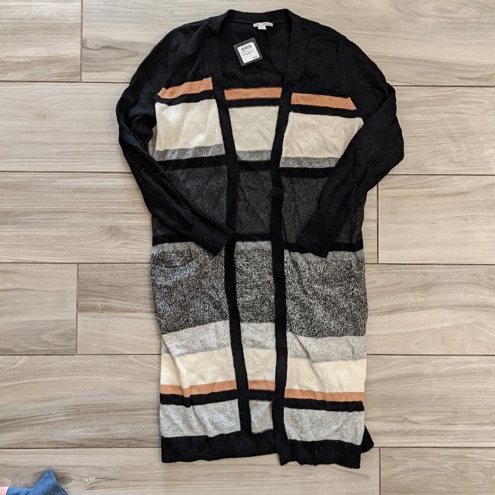 Halogen Long Striped Sweater/Cardigan